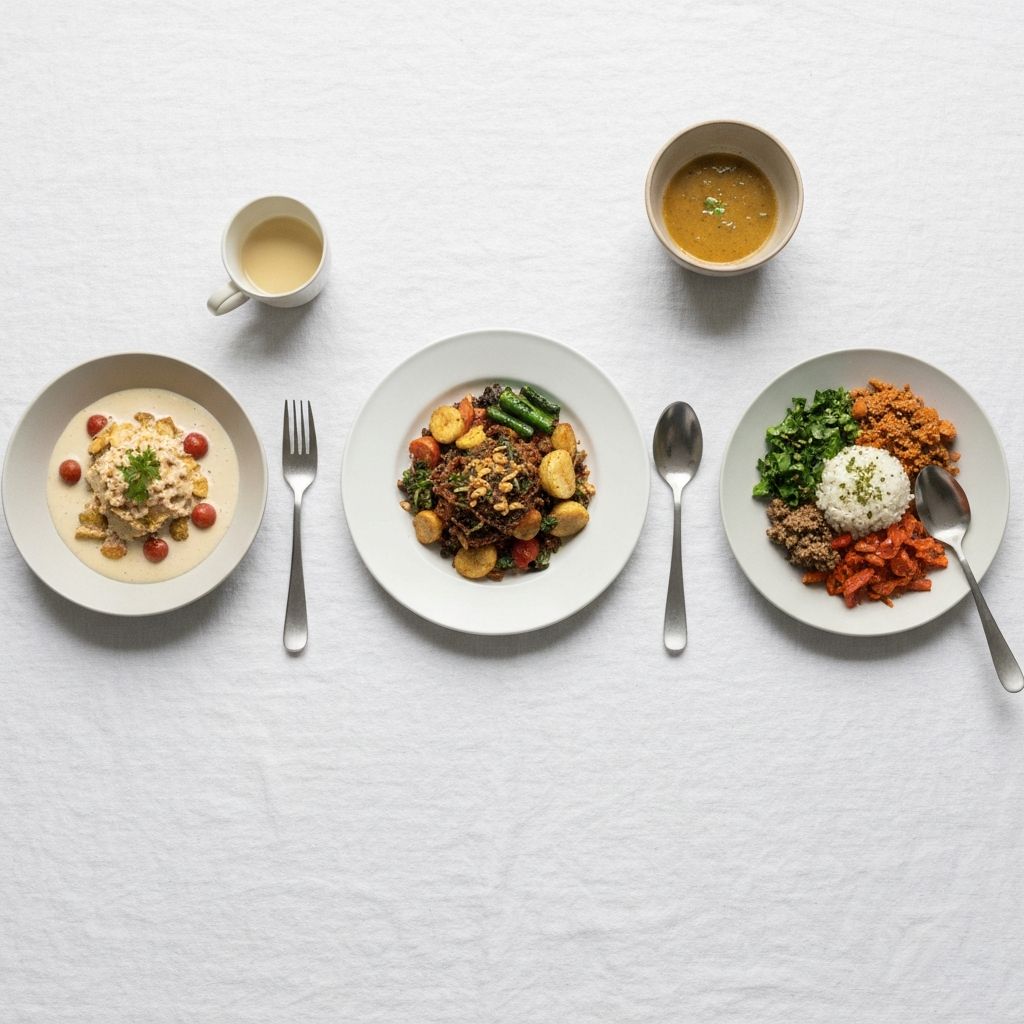 Eine grafische Darstellung eines Tagesablaufs mit verschiedenen Aktivitäten und entsprechenden Mahlzeiten